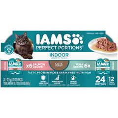IAMS Perfect Portions chat intérieur sans-grains en sauce — portions faciles à servir.