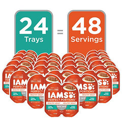IAMS Perfect Portions emballage double avec deux portions fraîches prêtes à servir.