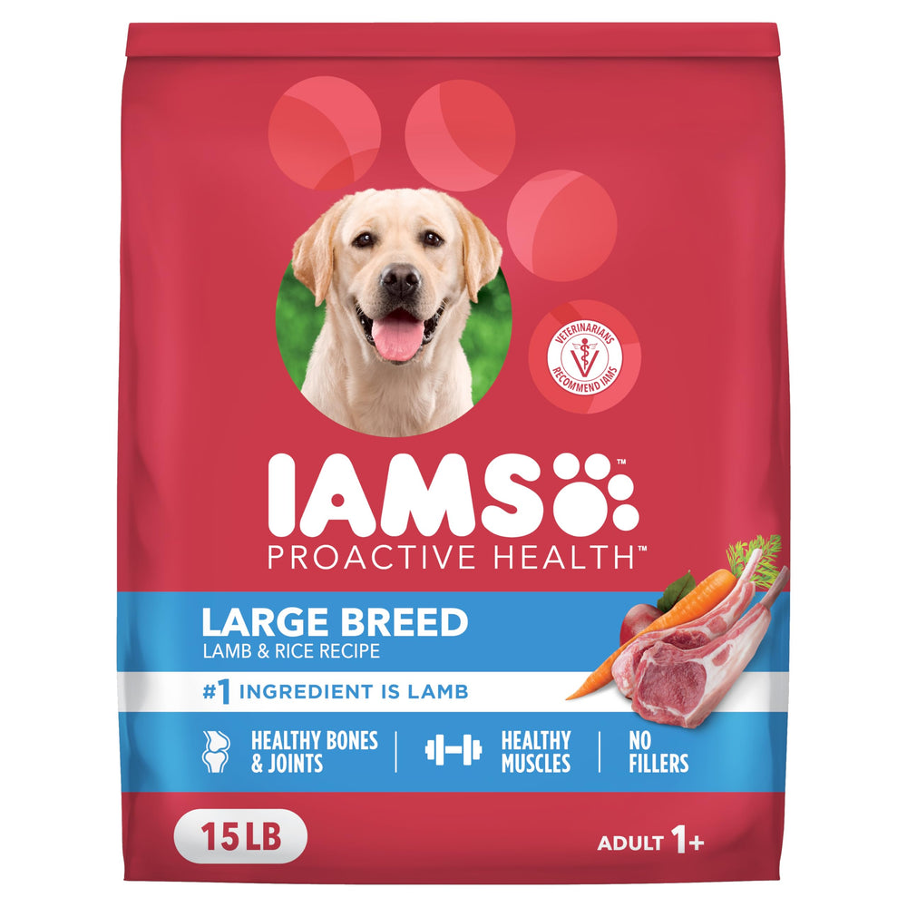 IAMS Proactive Health Large Breed croquettes agneau et riz, soutient les muscles et l'énergie durable