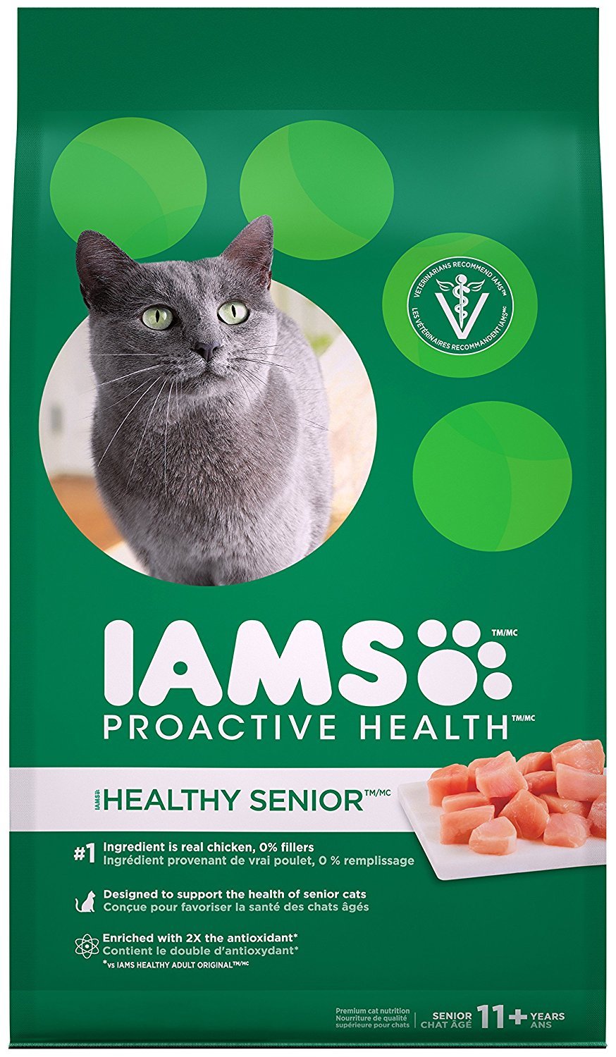 IAMS Proactive Health Senior croquettes chat emballage, nutrition complète pour chats âgés