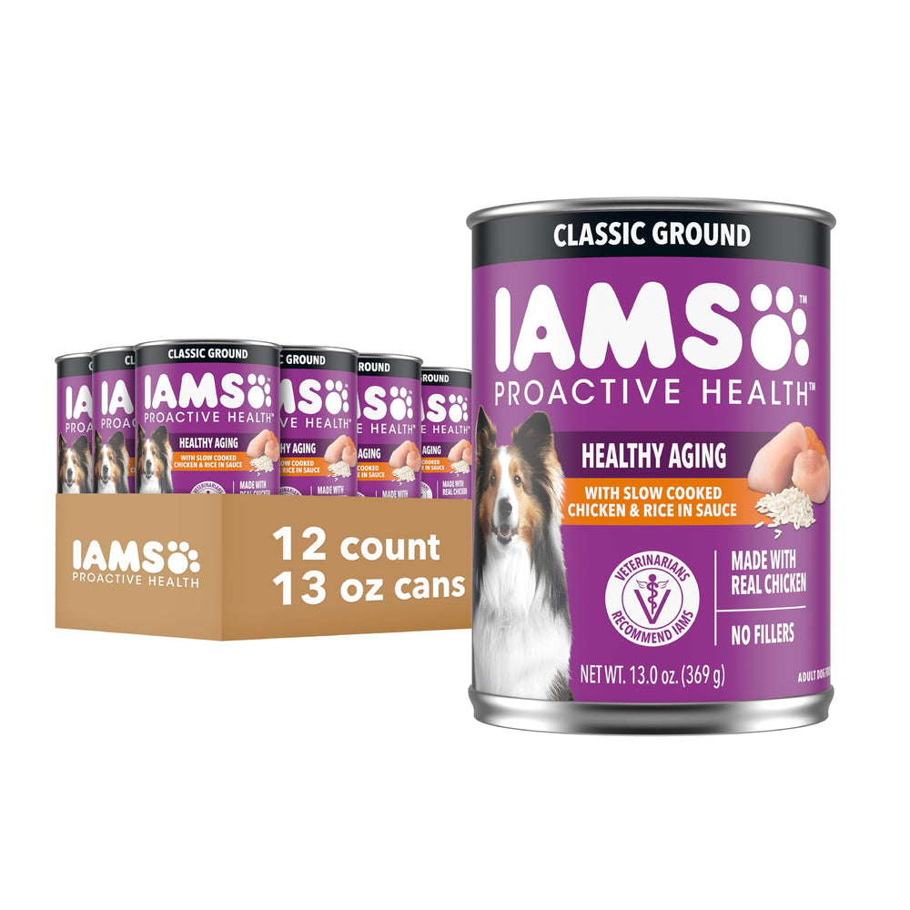 IAMS Proactive Health Senior Wet Food Poulet-Riz Boîte 12: repas équilibré pour chiens seniors