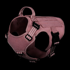 ICEFANG harnais tactique rose, vue des boucles frontales pour un enfilage rapide.