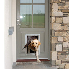 Porte Ideal Pet Products à double rabat, isolation renforcée et contrôle d'accès.