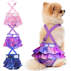 Idepet couches pour chien femelle pack 3, design tie-dye pour un look unique