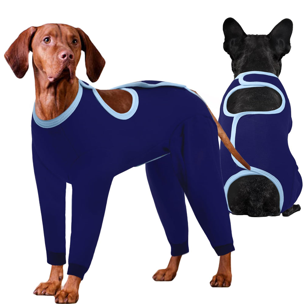 IDOMIK combinaison récupération chien bleu protège les zones sensibles