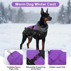Manteau IDOMIK pour chien avec col haut reglable pour garder le cou au chaud.
