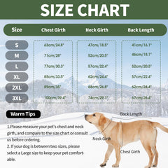 IDOMIK manteau hiver chien grand taille vert — fermeture arrière imperméable facile à enfiler.