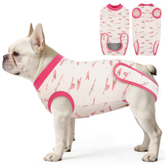 IDOMIK tenue de récupération pour chien femelle - vue avant, protège incision et confort.