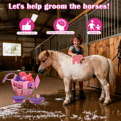 IDUNSEED brosse curry cheval pour soin en profondeur