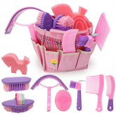 IDUNSEED kit soins cheval ensemble brosses rose pour entretien efficace du pelage