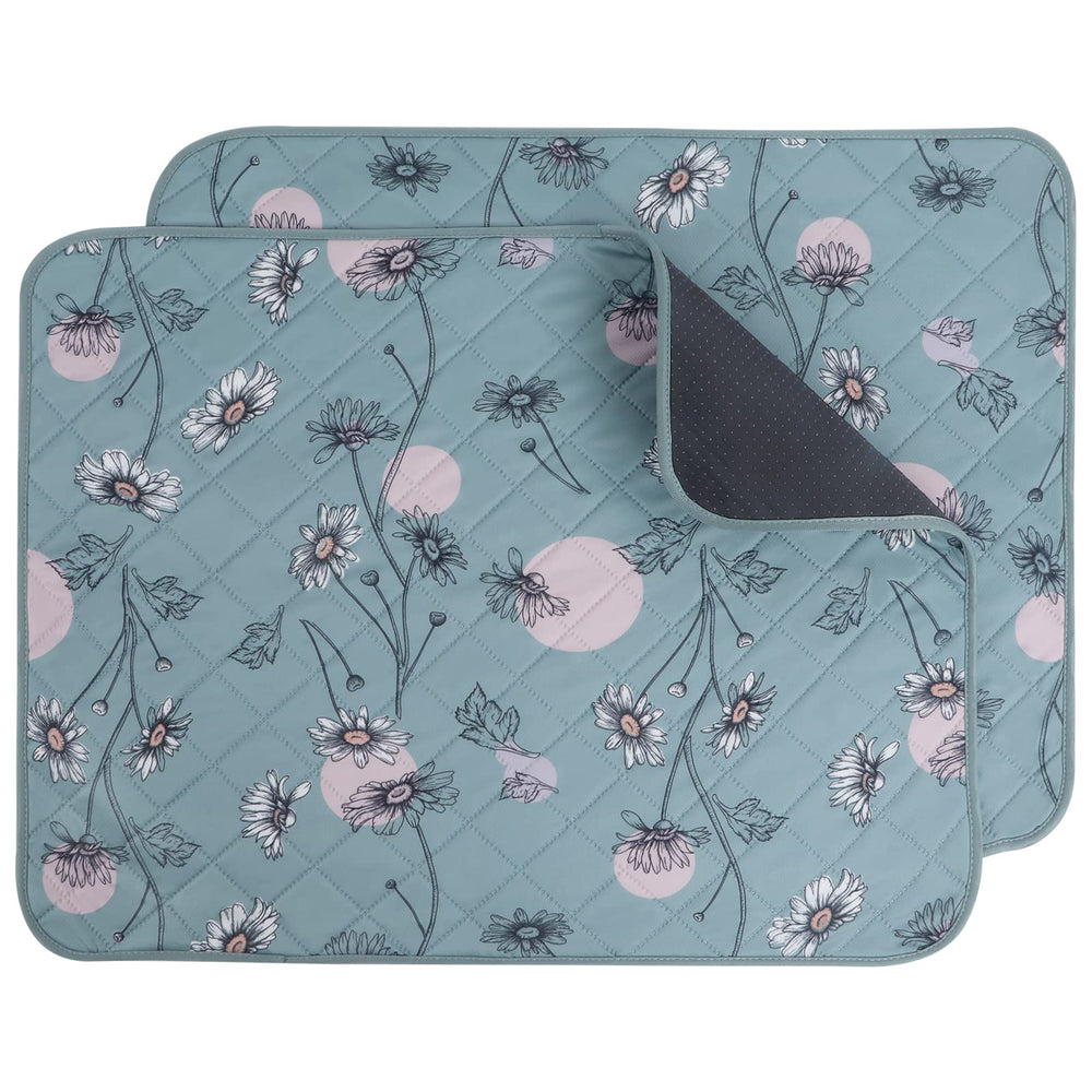IEUUMLER Tapis chien lavable 24x18 vert Daisy, parfait pour l'entraînement à la propreté.
