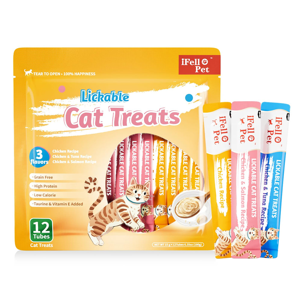 IFELLO PET tubes chat poulet-thon crème souple – friandise hydratante et savoureuse.