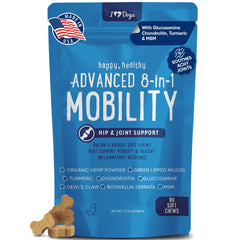 iHeartDogs hip & joint chews : flacon prêt à l’emploi pour articulations saines.