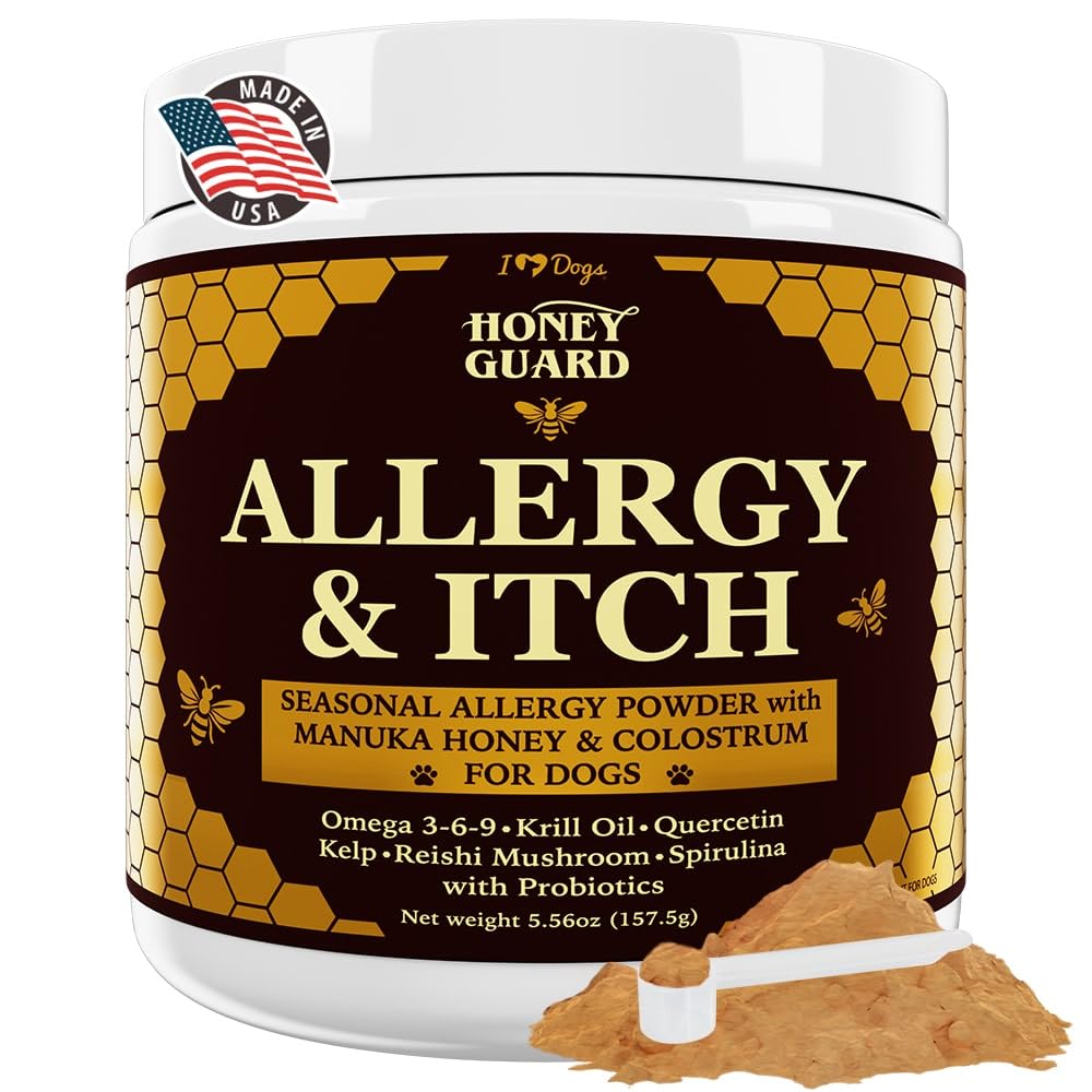 iHeartDogs Honey Guard flacon-poudre – ajouté au repas pour soutenir la peau.