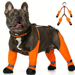Bottes IKIPUKO avec suspendeurs pour chien, protection imperméable en hiver et maintien sûr.