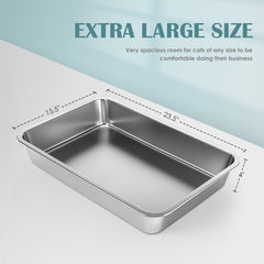 Bac litière IKITCHEN inox anti-odeurs, facile à nettoyer.