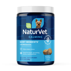 NaturVet Moments-Calmes pour Chien : Friandises Molles Calmantes à la Mélatonine – Pot de 180 Bouchées