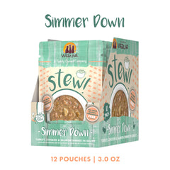 Weruva Classic Cat Stews!, Simmer Down with Turkey, Chicken & Salmon in Gravy, 3oz Pouch (Pack of 12)