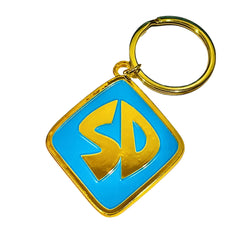 ImagineeringDepot collier chien metal premium — fini doré brillant et détails bleus pour un look chic.