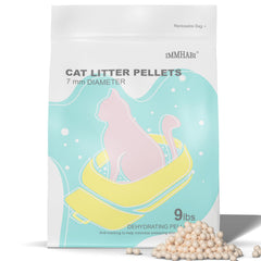 IMMHABI pellets litière 7mm plan proche, réduction des traces autour du bac.