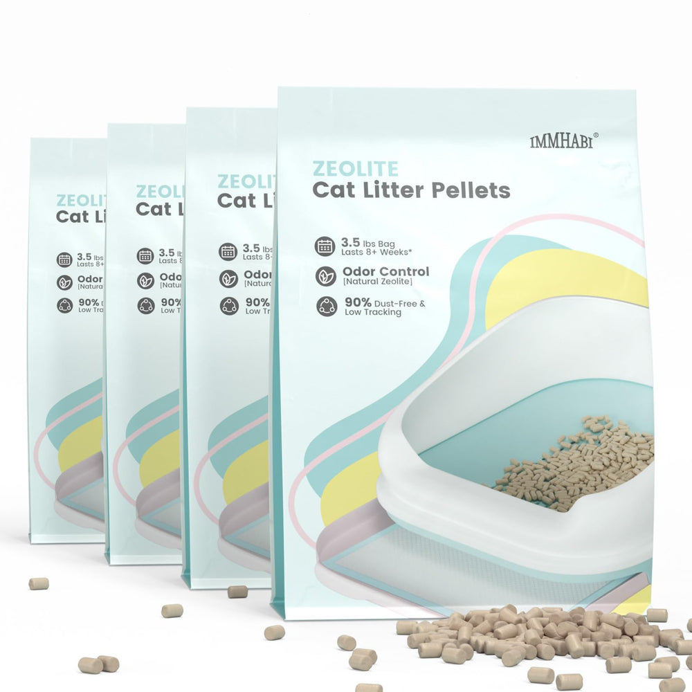 IMMHABI sac pellets litière chat 14 lb, praticité et parfum durable.