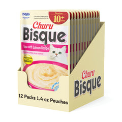 INABA Churu Bisque Chat Senior 10+, texture crème-purée idéale en accompagnement.
