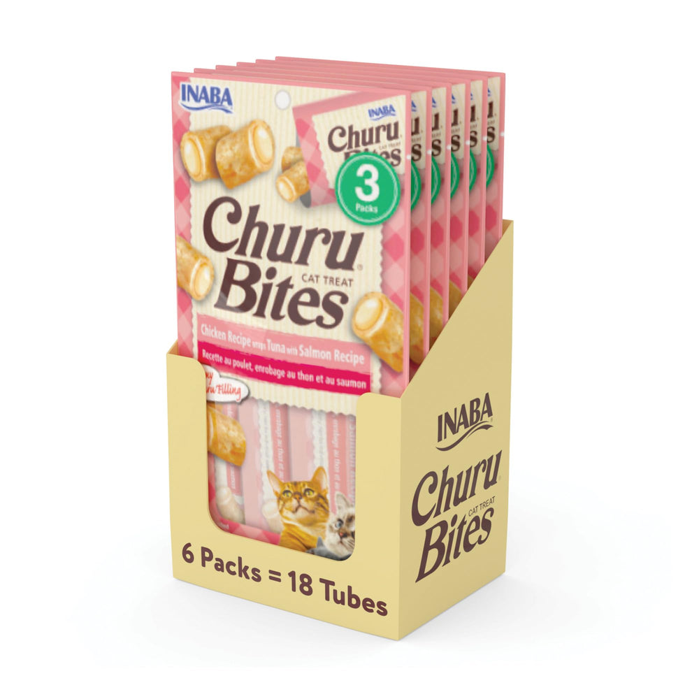 INABA Churu Bites: tube poulet, friandise moelleuse et hydratante pour chat.