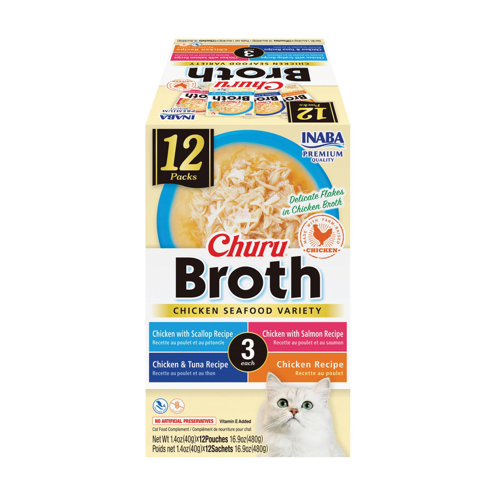 INABA Churu Broth chat en poche, pratique et délicieux comme complément au repas.
