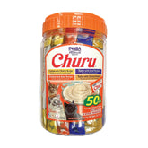 INABA Churu : tubes crème purée boeuf-fromage, friandise hydratante pour chat.
