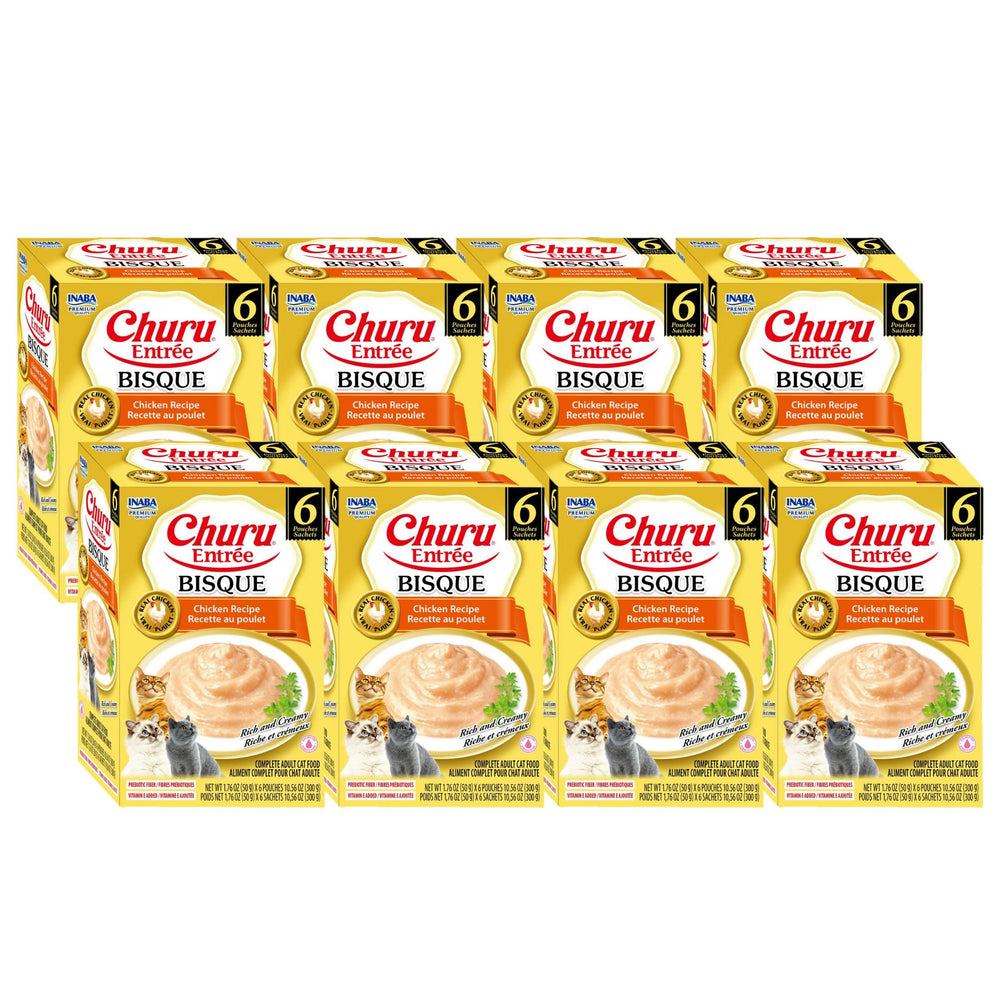 INABA Churu Entrée Bisque au poulet, texture bisque, hydratation facile lors du repas