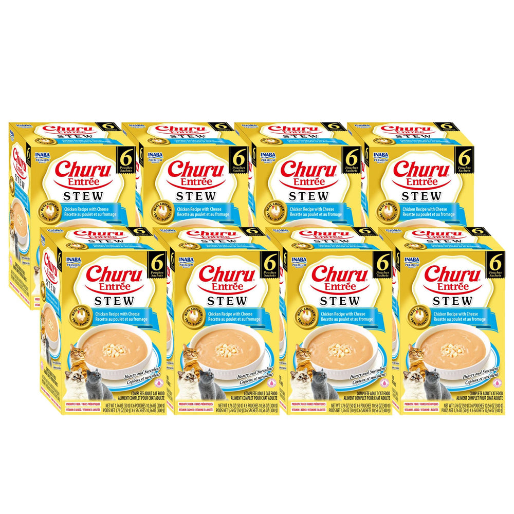 INABA Churu Entrée Stew en sachet poulet fromage, hydratation et plaisir culinaire pour chat adulte
