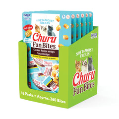 Emballage INABA Churu Fun Bites en tetra prêt à partager et garder frais.