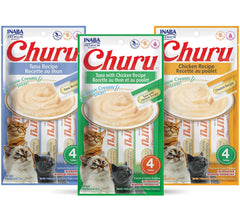INABA Churu Purée à lécher au thon et poulet, ensemble de tubes interactif pour chats.