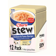 INABA Churu Stew pour chats: sachet poulet-thon, topping hydratant et savoureux.