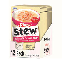 INABA Churu Stew sachet-accompagnement poulet-saumon, pratique et hydratant.