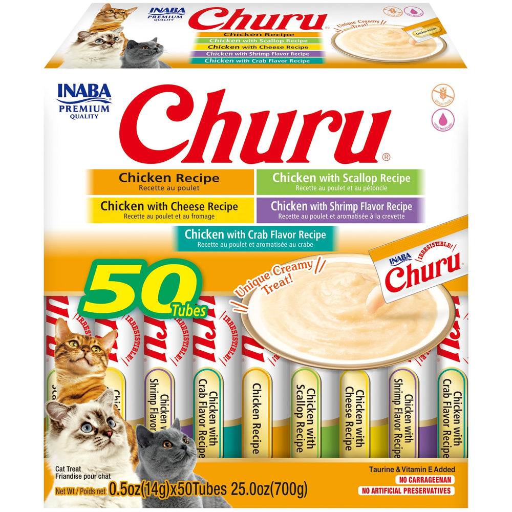 INABA Churu tube crème poulet, friandise humide et hydratante pour chats.