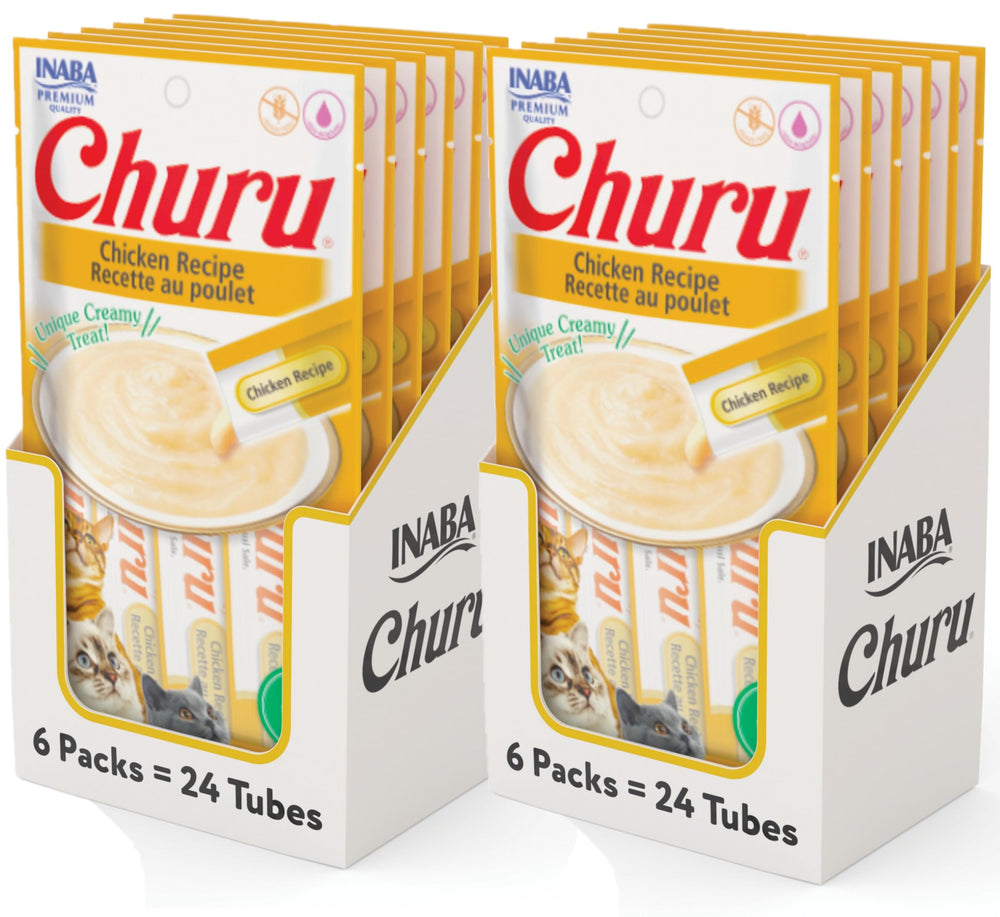 INABA Churu au poulet, tube crèmeux pour friandise hydratante et délicieuse.