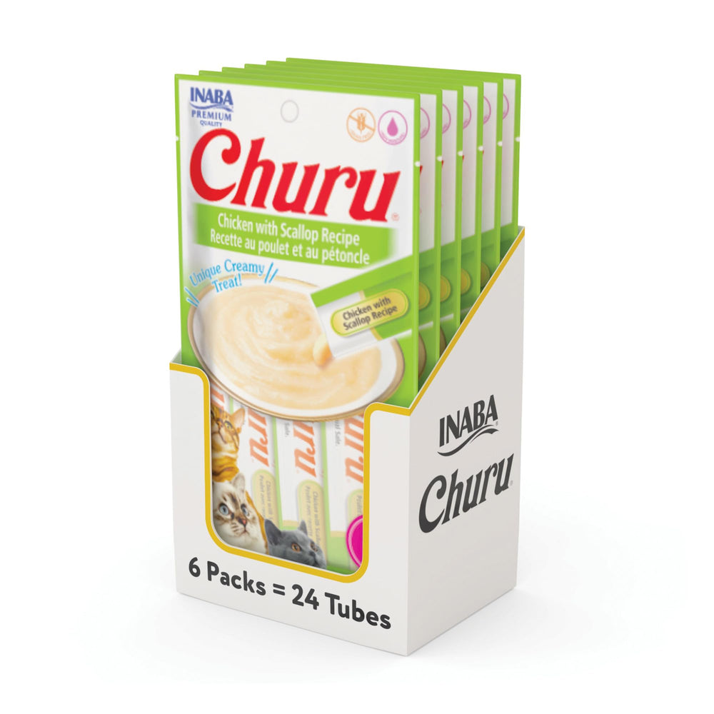 INABA Churu tube purée poulet Saint-Jacques, snack hydratant et savoureux