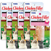 INABA filets poulet grillé dans bouillon, texture moelleuse pour chat et appétit renforcé.