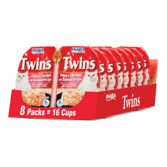 INABA Twins pour chats, portions thon-poulet-saumon, repas pratique et savoureux.