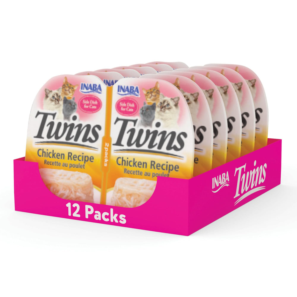 INABA Twins pour chats – coupe poulet sans céréales, repas pratique et savoureux