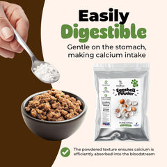 Innovet ChefPaw poudre coquille d'œuf, étiquette nutritionnelle visible.