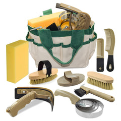 inoreal kit soins cheval ensemble-brosses-accessoires pour un pelage lustré et une peau saine.
