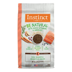 Instinct Be Natural croquettes au saumon premier ingrédient pour une alimentation naturelle.