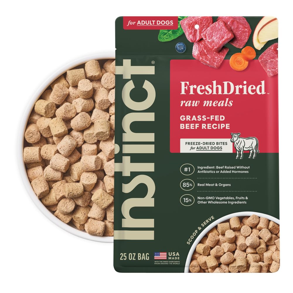 Instinct FreshDried Bites: vue du sac, soutien potentiel des muscles maigres