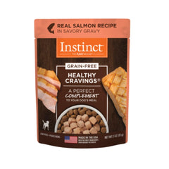 Instinct Healthy Cravings saumon sauvage en sachet, pratique et sans céréales pour chien.