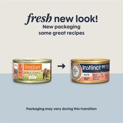 Instinct Original Pâté pour chat sans céréales, alimentation riche en protéines.