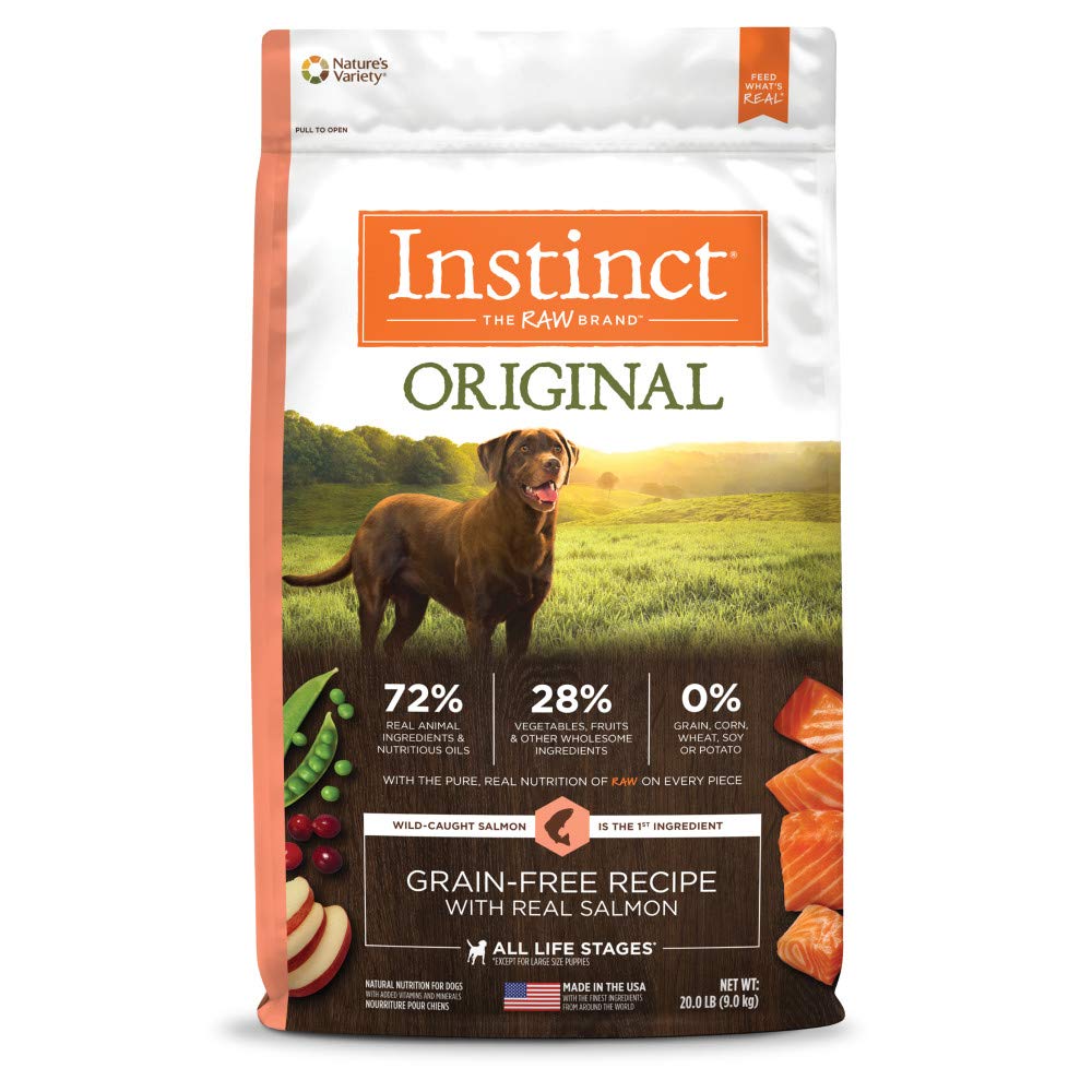 Instinct Original saumon sac 20 lb: croquettes appétentes et pratiques pour le quotidien.