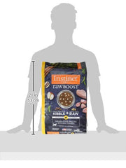 Instinct Raw Boost probiotiques omegas : soutien digestif et pelage sain.