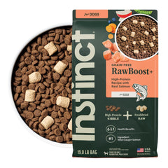 Instinct RawBoost croquettes saumon, protéine de haute qualité pour les muscles.